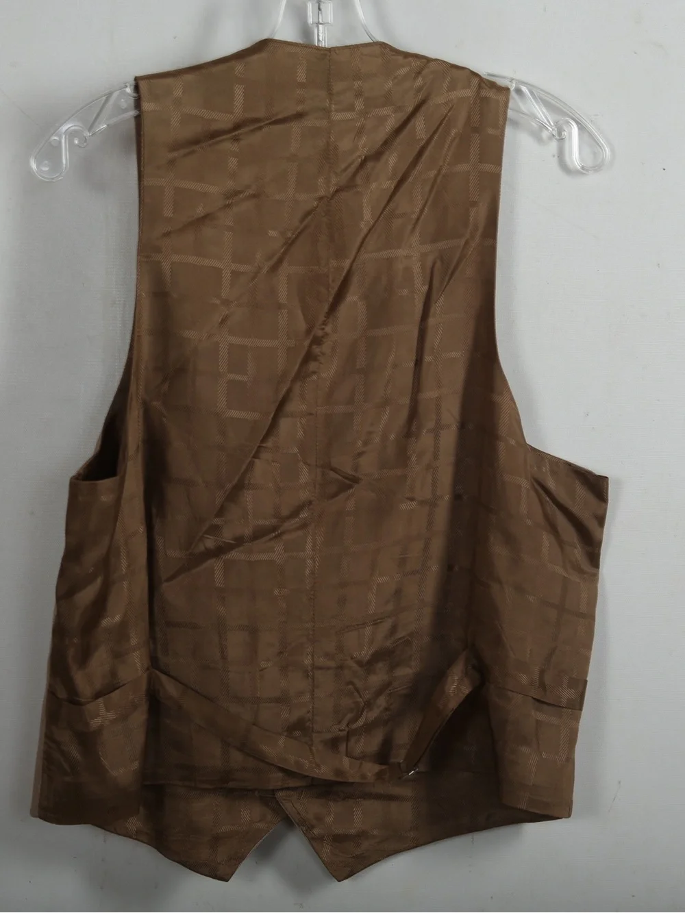 Men's Tan Plaid Dress Vest - Classic Tailored Waistcoat